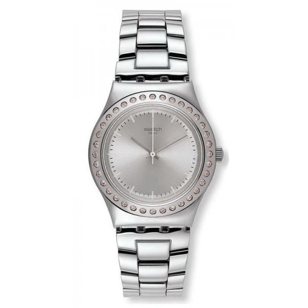 swatch silver watch